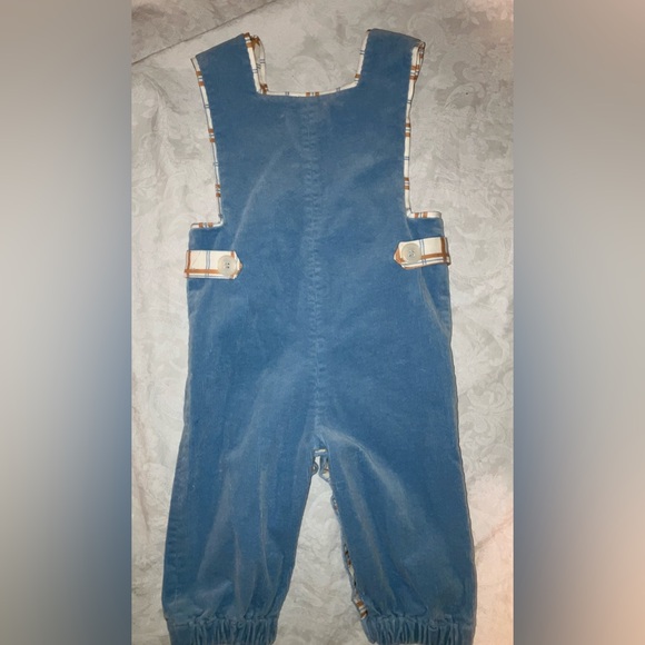 Henry Duvall corduroy overalls baby infant sz 6 - 12 months romper onesie blue - Picture 3 of 4
